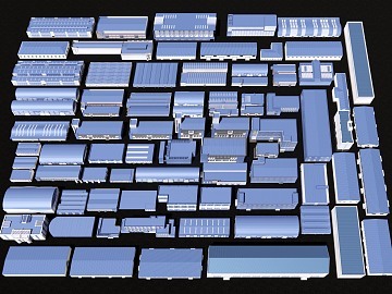 现代 厂房 厂区3D模型下载