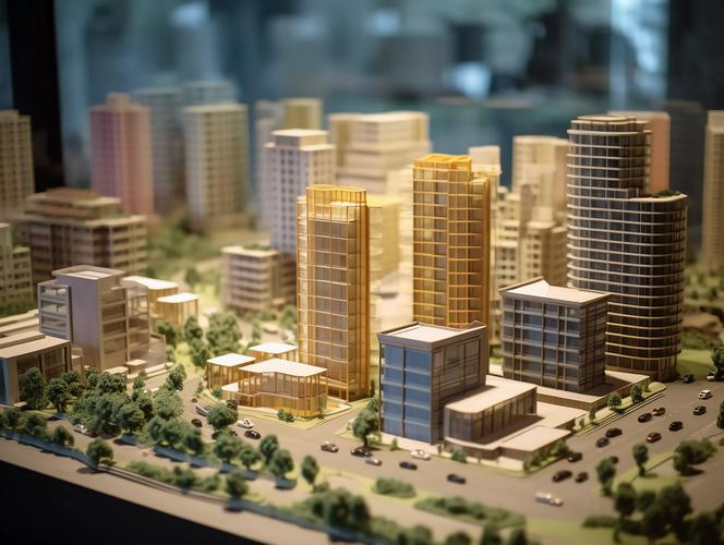 售楼处的建筑模型开发楼沙盘房子高楼大厦房屋居住房地产摩天大楼都市